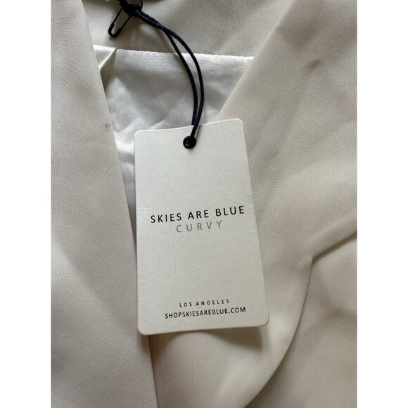 Skies Are Blue Blazer Off White Scalloped Size 2X Open Front Career Jacket NWT - Picture 12 of 16